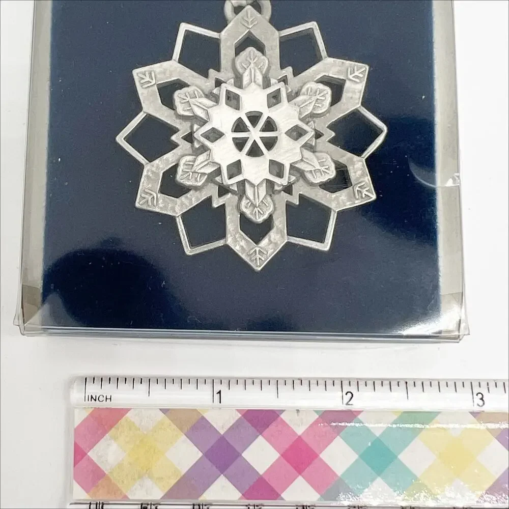 New in Box The Longaberger Company Pewter Snowflake Christmas Tree Ornament